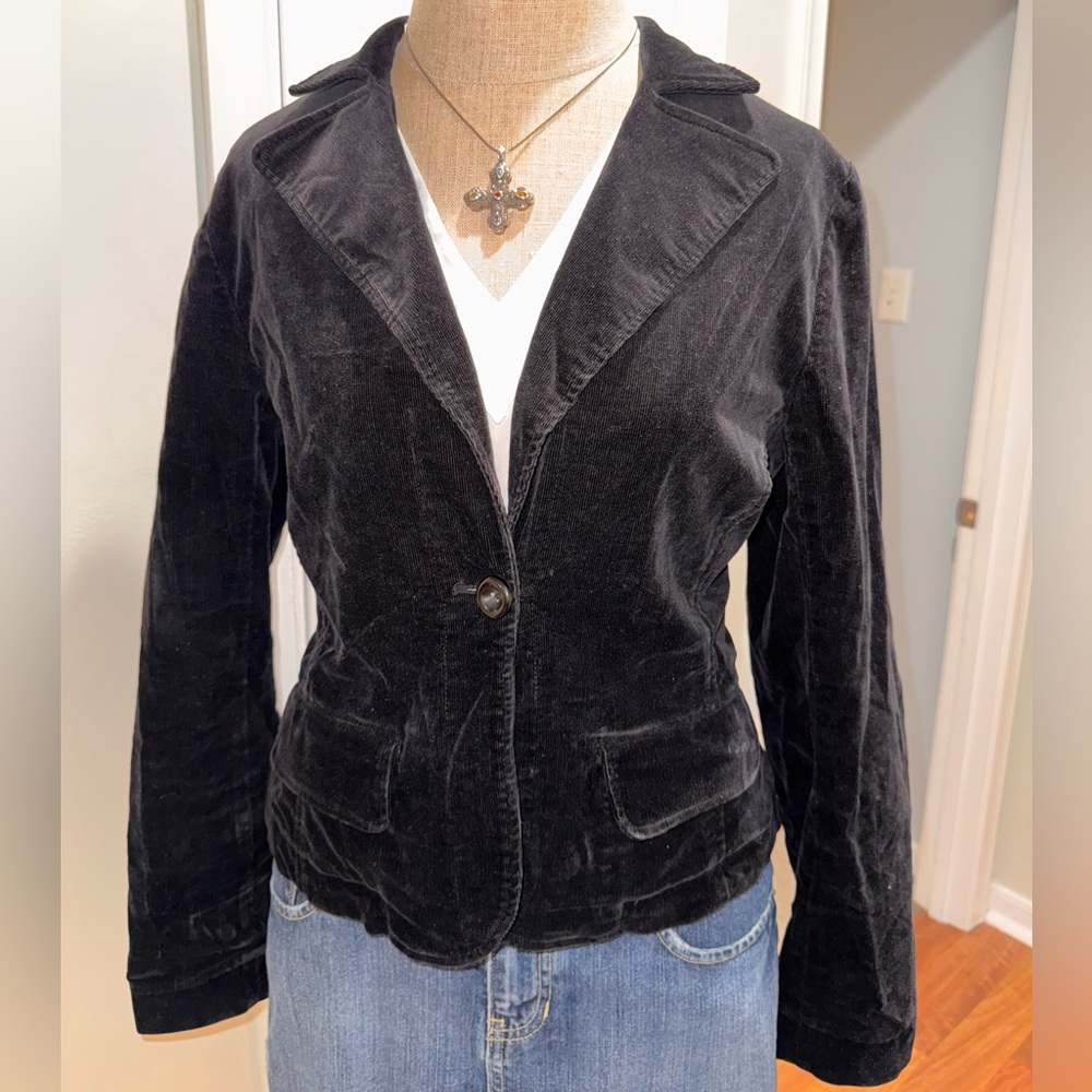 Dalia Y2K 90s grunge Black Velvet corduroy Blazer Jacket